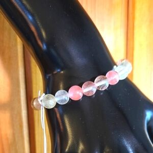 Cherry Quartz Bead Stretch Bracelet NWT